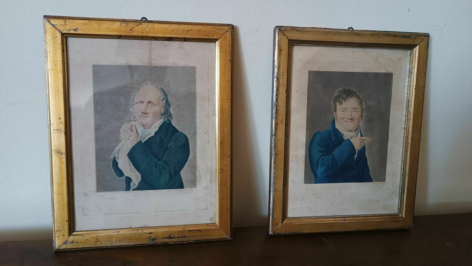 Pair Of Engravings Caricatures Antique Boilly Antique Frames photo furniture