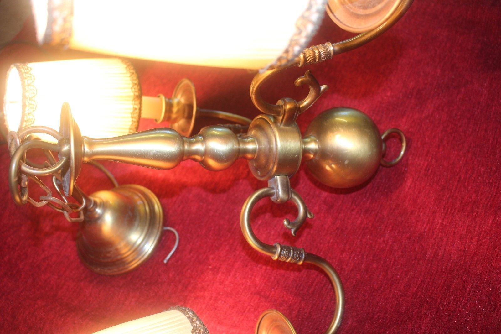photo buy French Vintage Brass Flemish Chandelier 3 Arms  From Paris Chateau