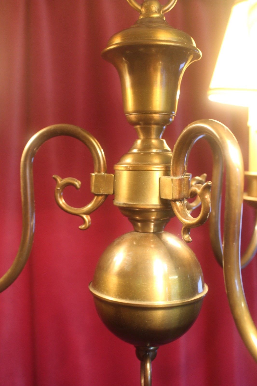 French Vintage Brass Flemish Chandelier 3 Arms  From Paris Chateau photo buy