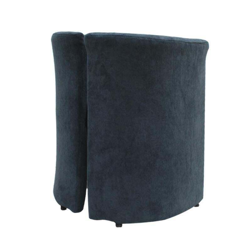 Mid Century Modern Italian Curved Chairs In Blue Velvet, Set Of Six photo Furniture
