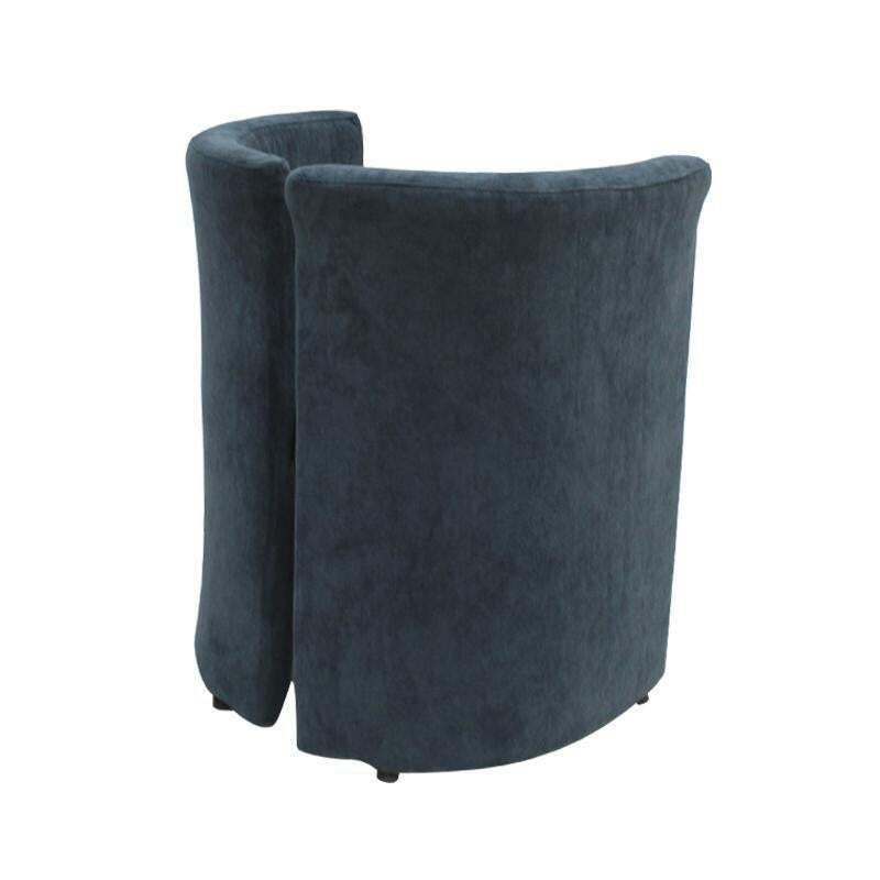 Mid Century Modern Italian Curved Chairs In Blue Velvet, Set Of Six photo 5878.0