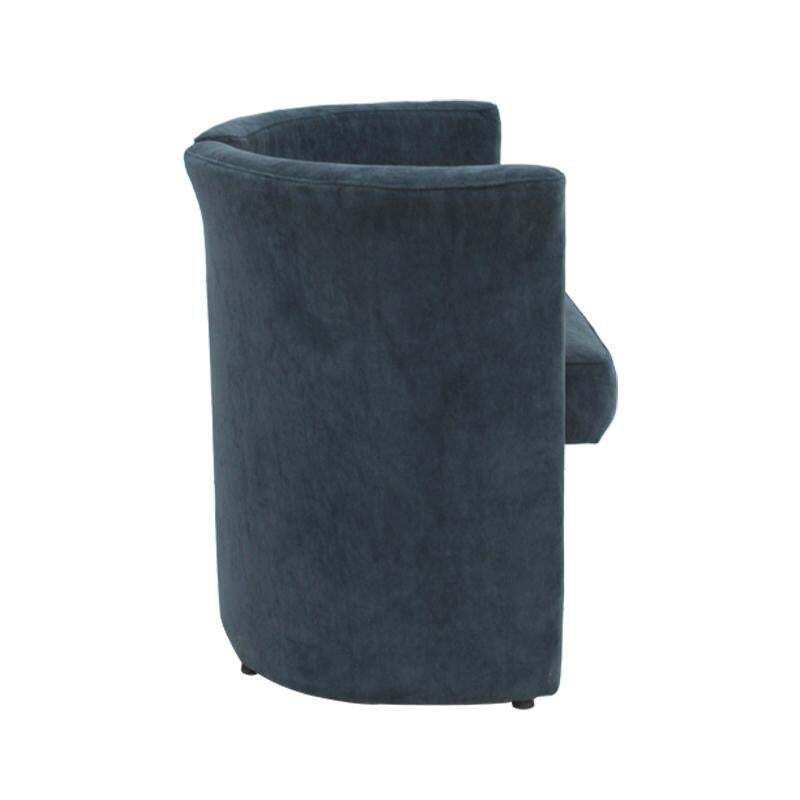 Mid Century Modern Italian Curved Chairs In Blue Velvet, Set Of Six photo vinterior