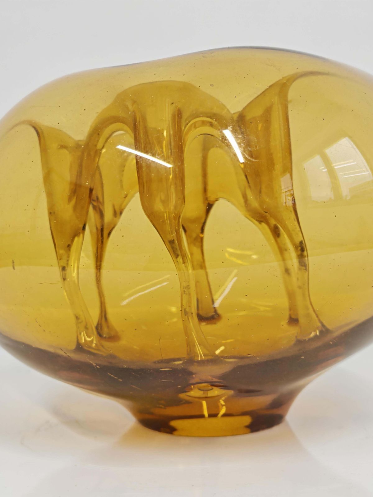 Mid Century Mouth Blown Glass Sculpture Of Ikebana Vase By Dragan Drobnjak photo for sale