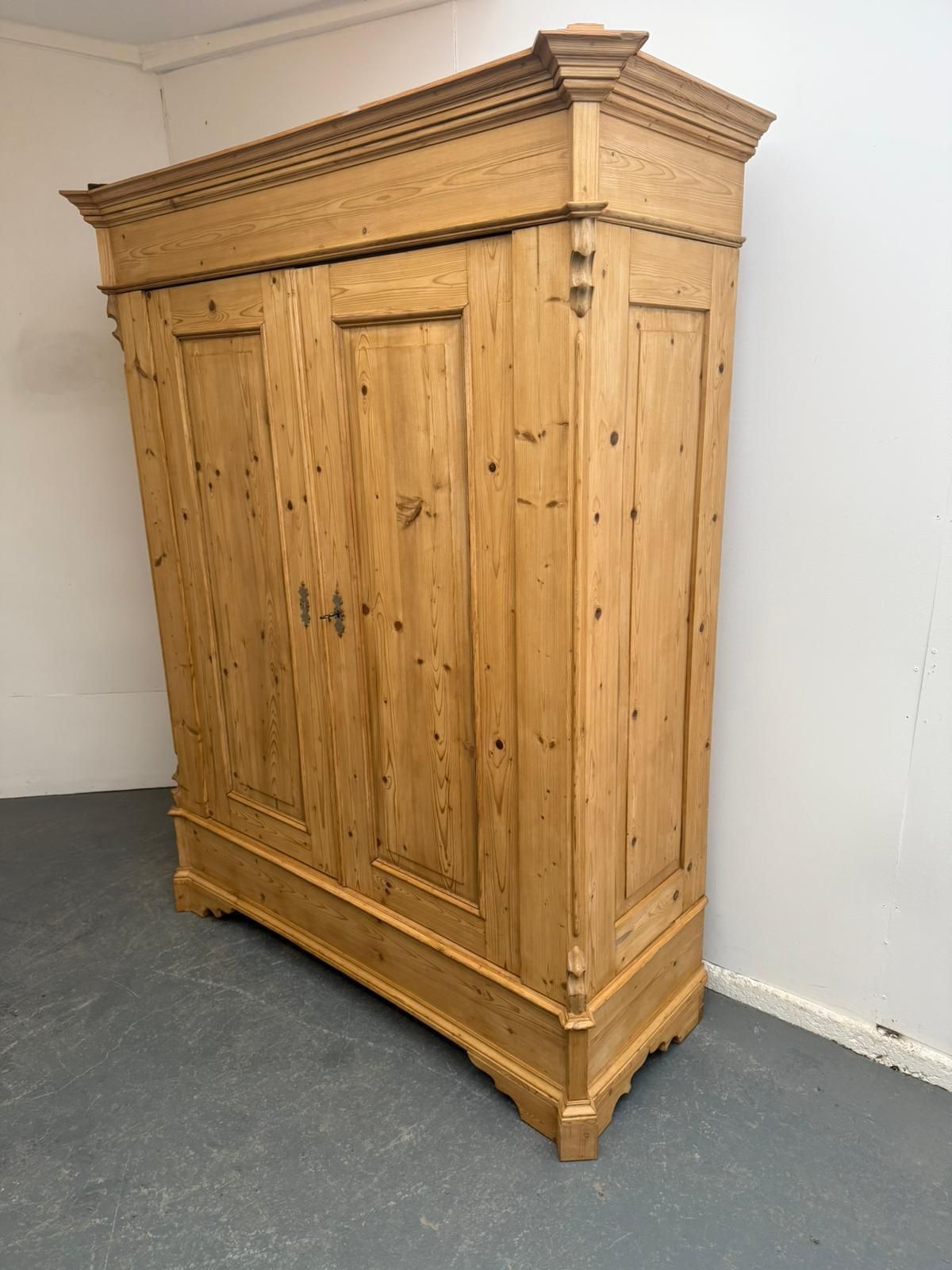A Lovely Pine Georgian Waxed Knockdown Ladies Wardrobe