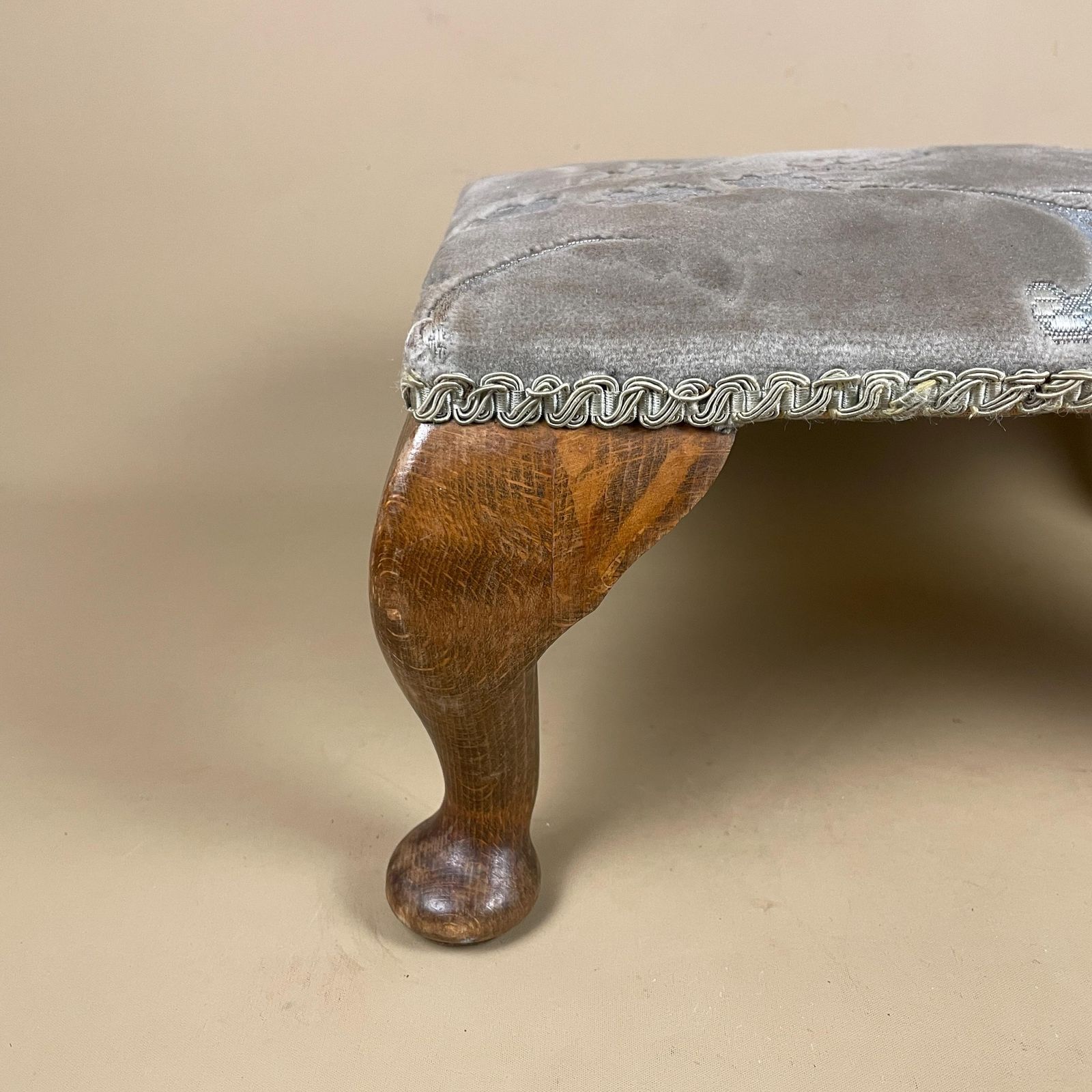 Vintage Retro Velvet Stool Wood Legs Cottage Furniture Rectangle Footstool Foot Seat 18x38x28cm Footstool Floral Patterned Pattern Sage photo buy