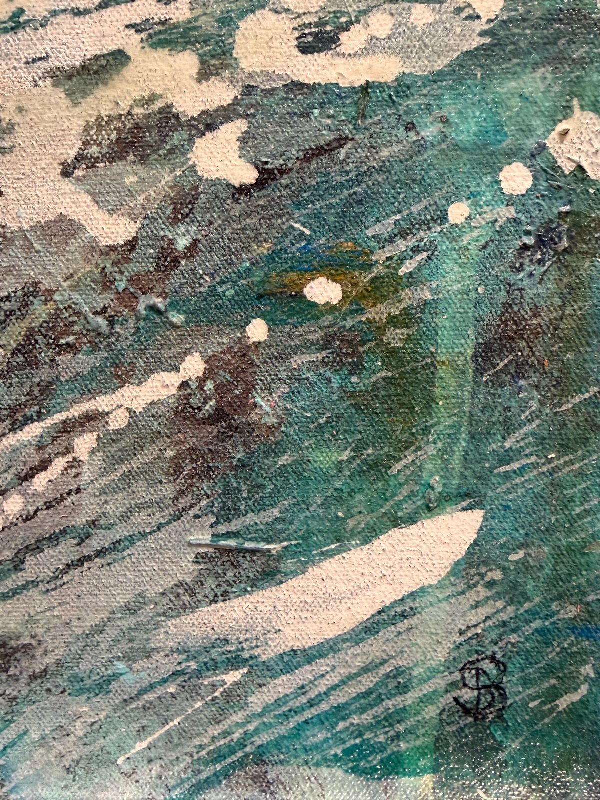 Turquoise Waves Crashing By Sally Bassett photo for sale