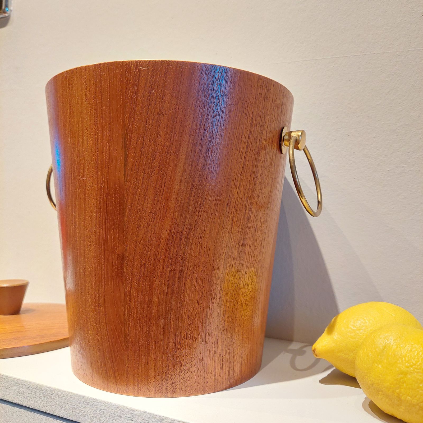 Mid Century Teak Ice Bucket  Tableware Drinkware Japan 60s photo 110.0