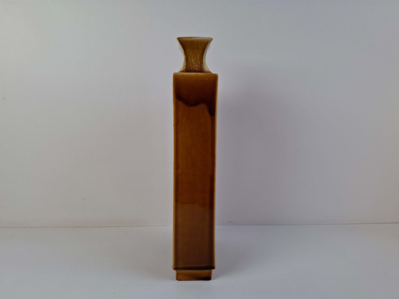 Mid Century Czech Brown Ceramic Vase Ditmar Urbach, 1960's. photo 605.0