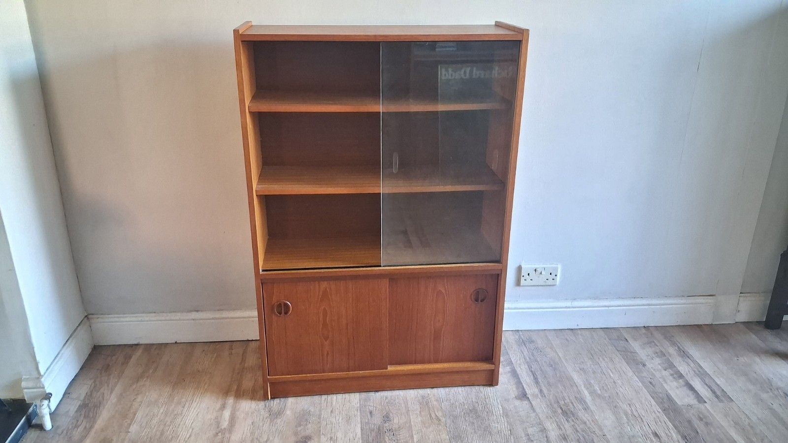 photo for sale Delightful 1970's Teak Mid Century Drink S/Display Cabinet , Bookcase ,Cupboard