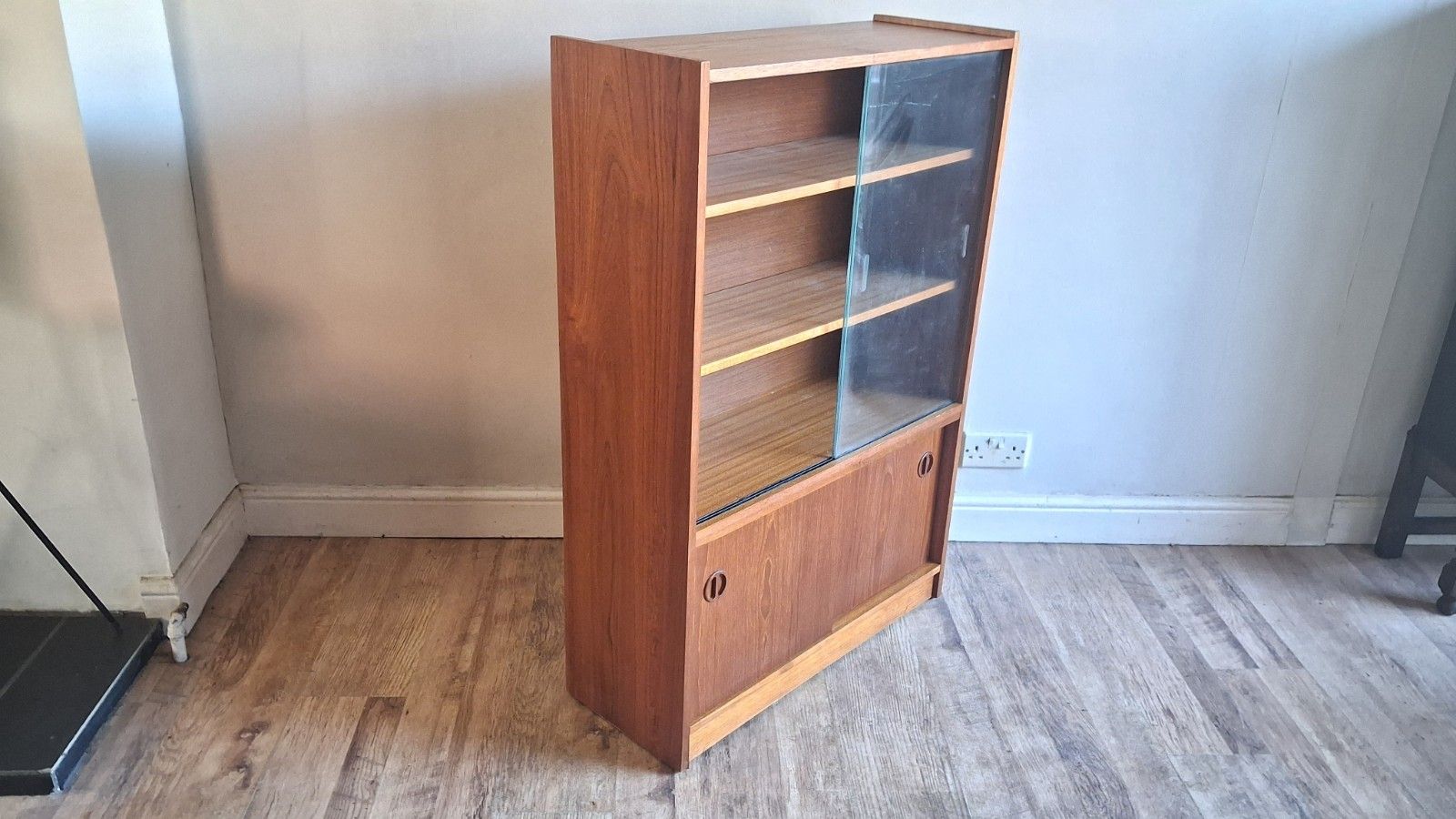 Furniture Delightful 1970's Teak Mid Century Drink S/Display Cabinet , Bookcase ,Cupboard photo