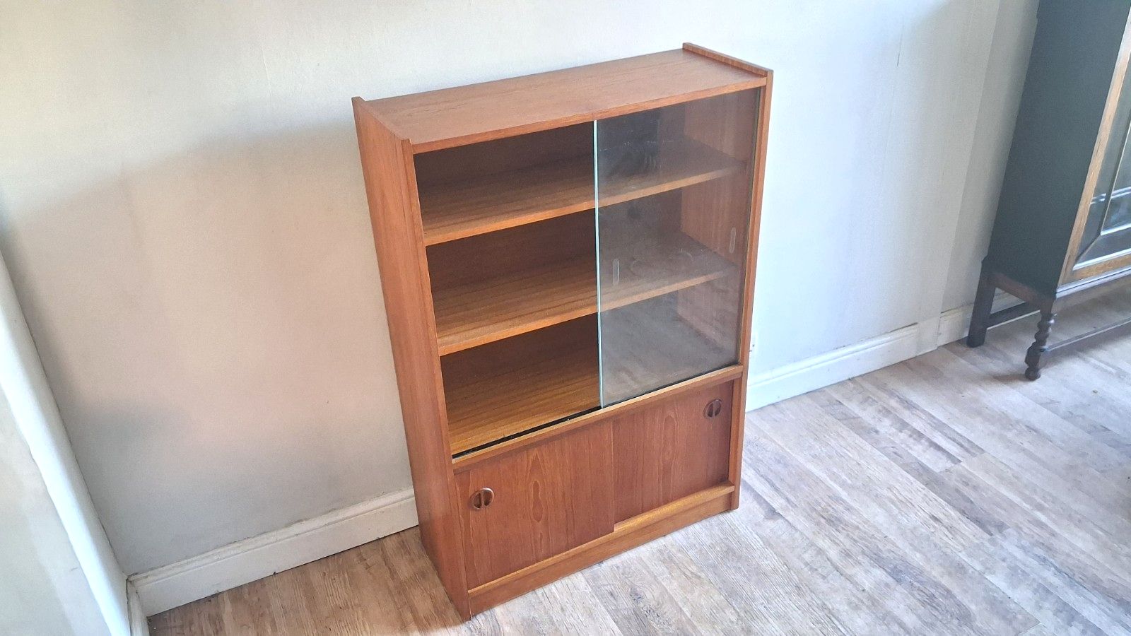 photo buy Delightful 1970's Teak Mid Century Drink S/Display Cabinet , Bookcase ,Cupboard