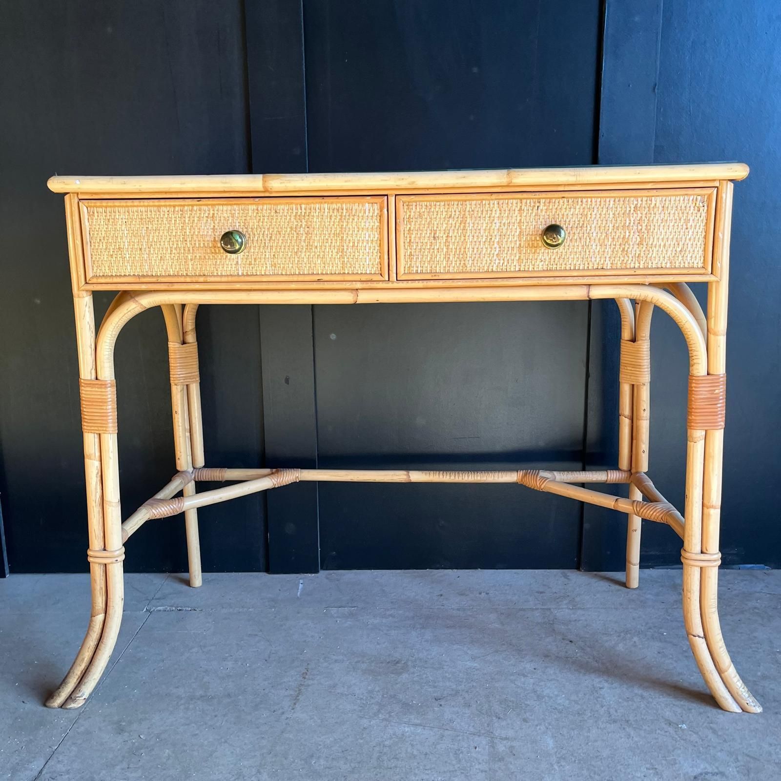 photo for sale Cane And Bamboo Dressing Table / Desk