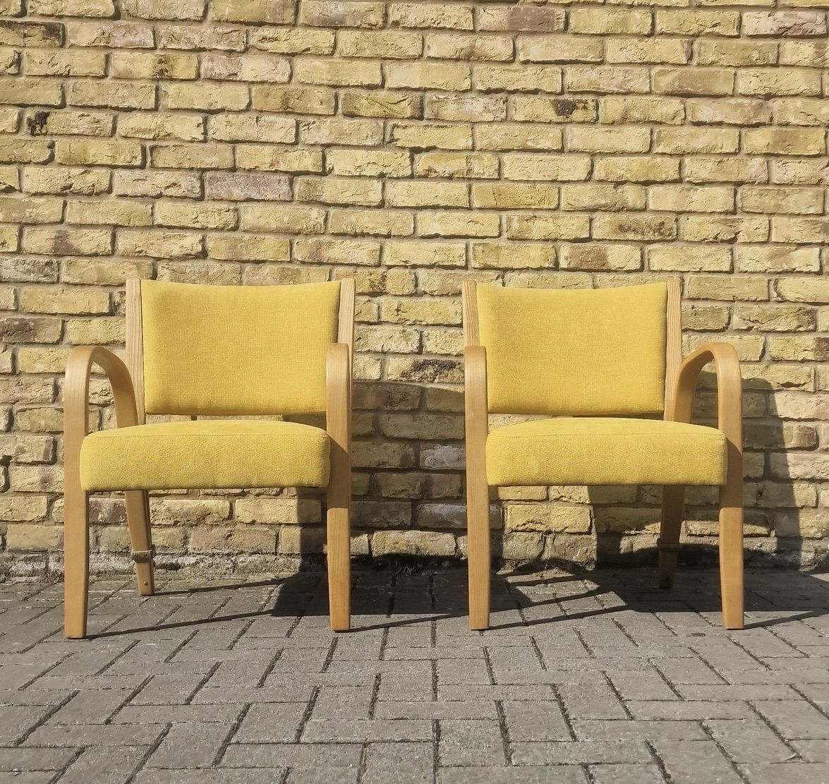 Vintage Bridge Bow Wood Armchair For Hugues Steiner, 1950 photo furniture