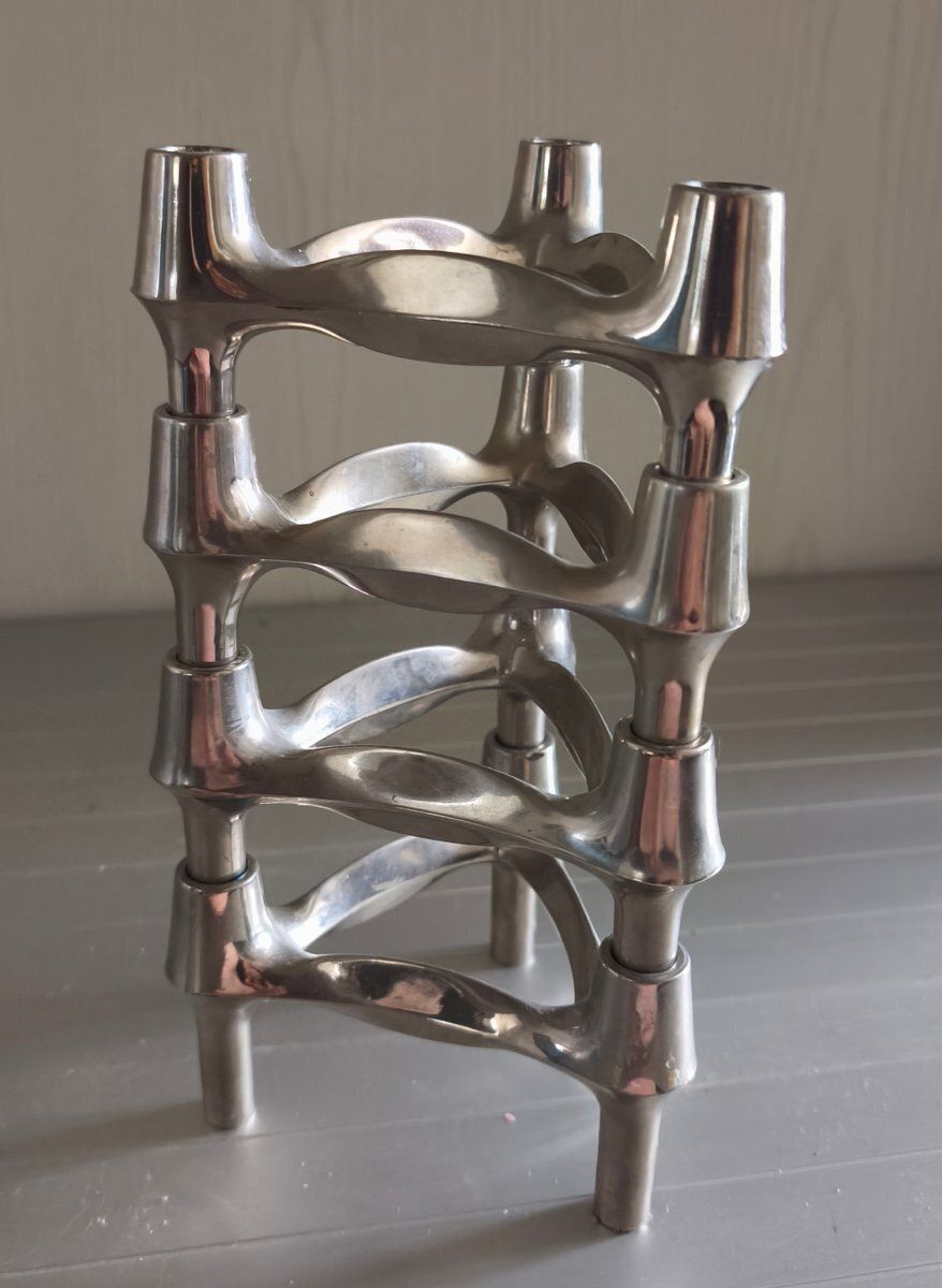 Mid Century Modular Candleholders By Caesar Stoffi For Bmf, 1960s, Set Of 4 photo furniture