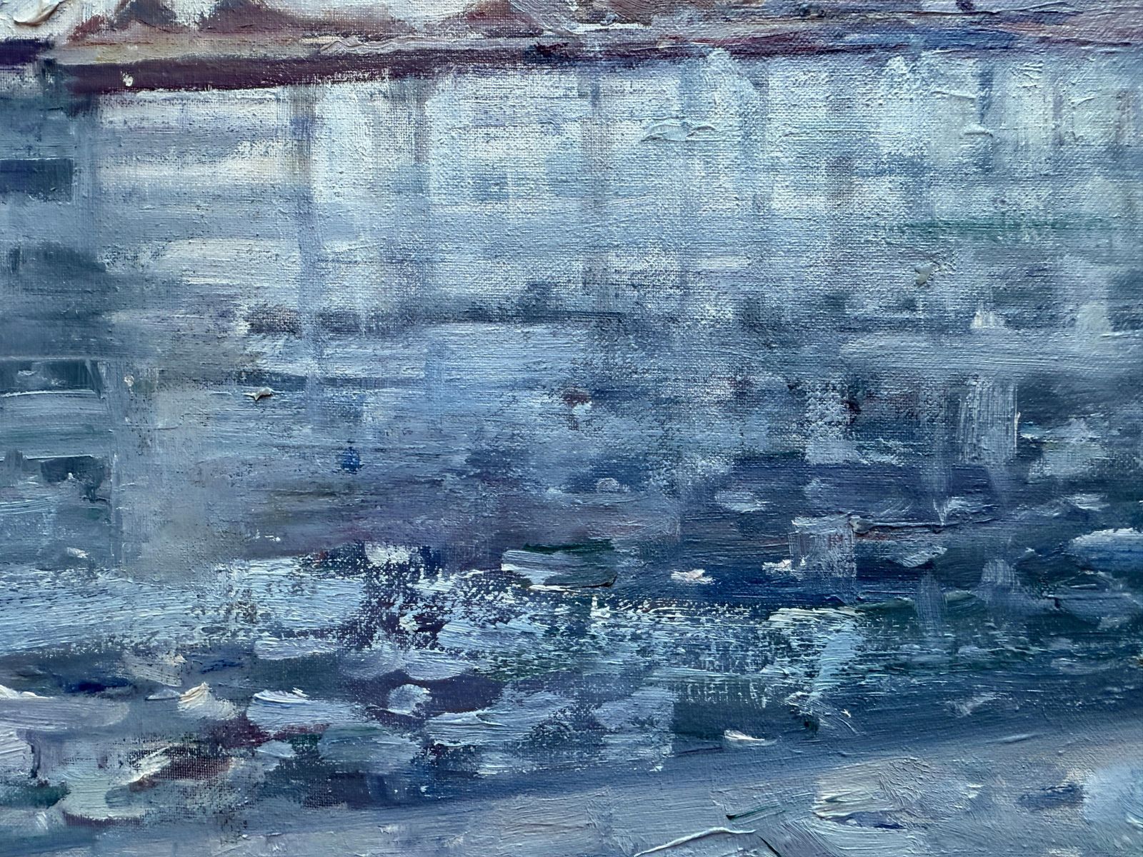 Rafael Duran Benet Cadaques Oil Painting Spanish Seascape Mediterranean Art C.1990 photo vinterior