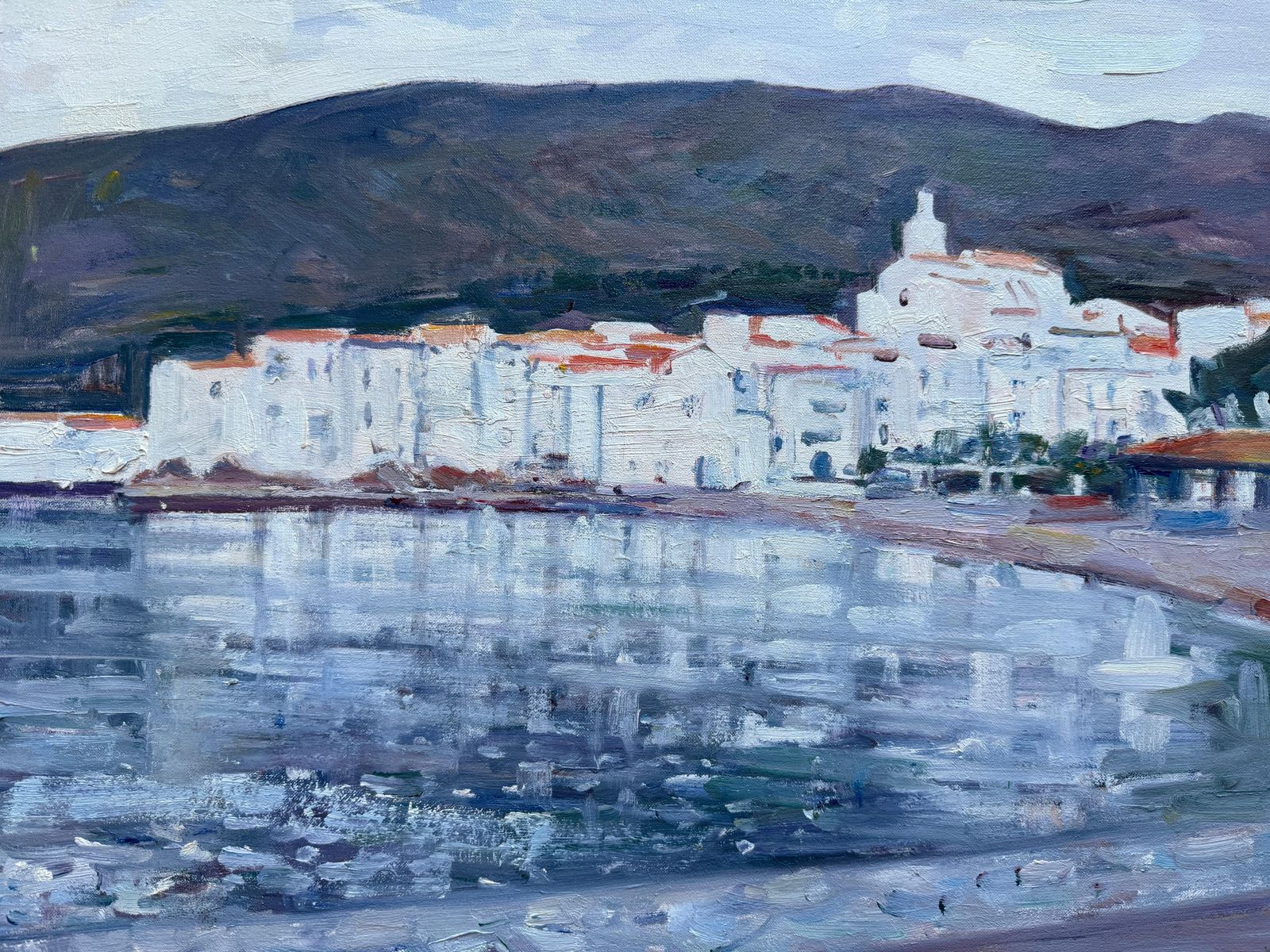 Rafael Duran Benet Cadaques Oil Painting Spanish Seascape Mediterranean Art C.1990 photo buy