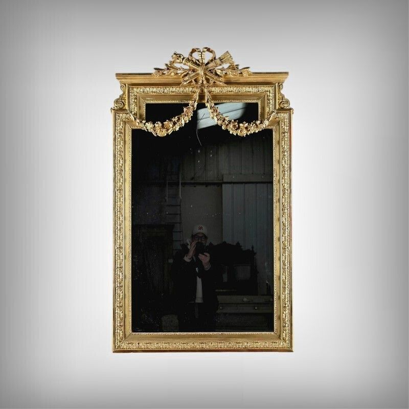 Important Giltwood Mirror, Louis XVI Style – Second Half Of The 19th Century