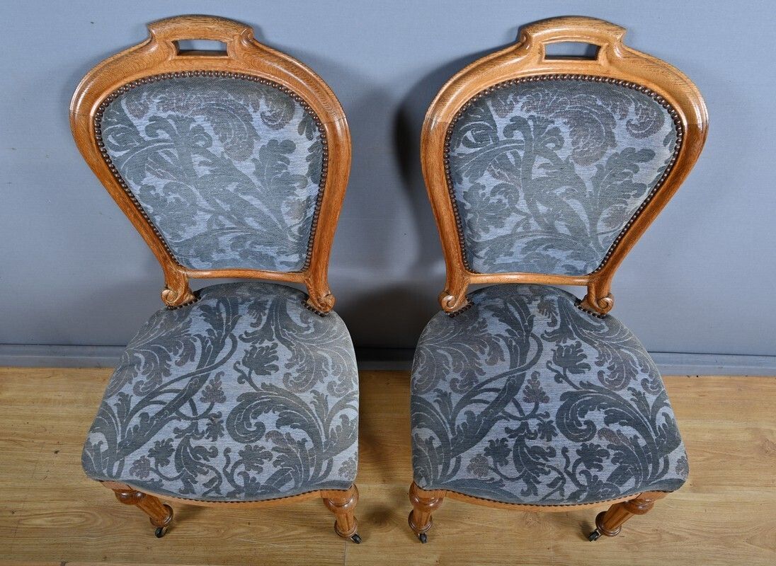 photo buy Pair Of Oak Chairs, Louis Philippe Style – Mid 20th Century