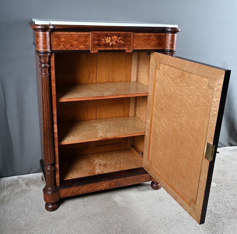 A Marquetry Side Table In Precious Woods, Napoleon III Period – Mid 19th Century photo for sale