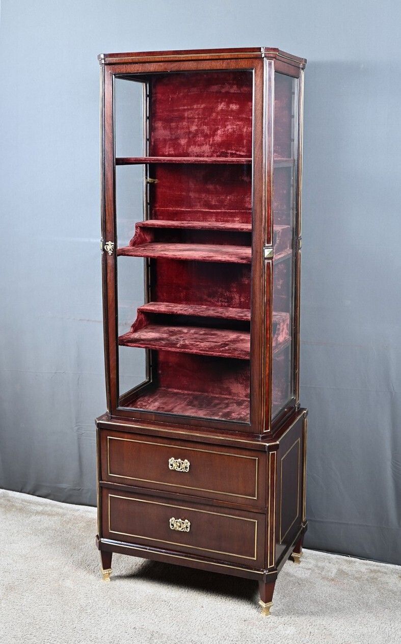 Small Mahogany Display Cabinet, Louis XVI Style – Late 19th Century photo 2420.0