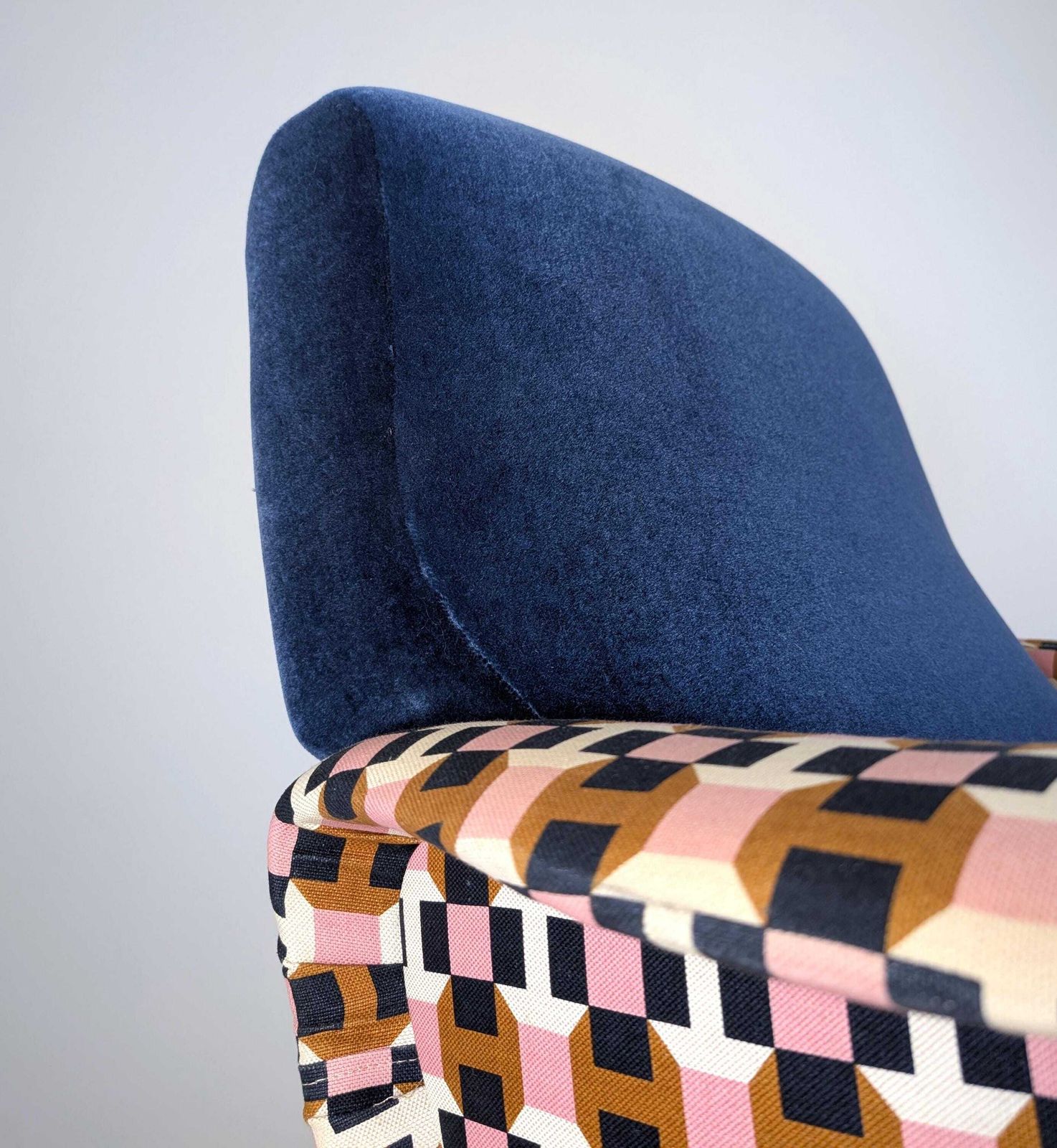 Marco Zanuso Pair Of Lady Armchairs In Blue Velvet Hermès Italy 1950s photo buy