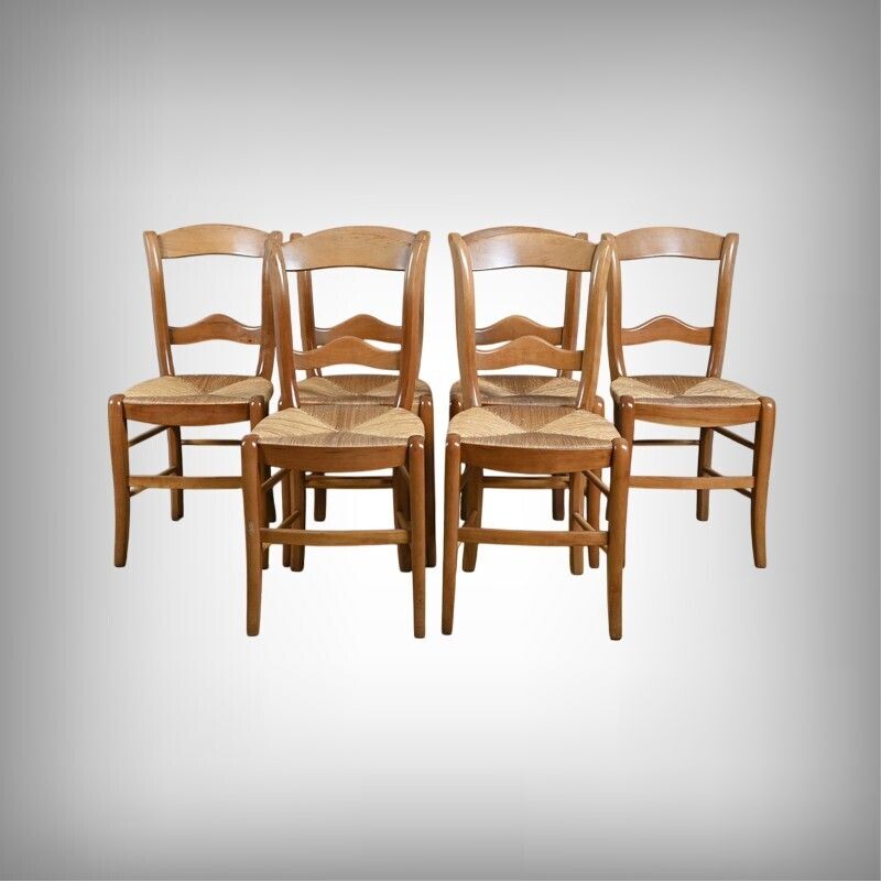 Set Of 6 Cherrywood Chairs, Louis Philippe Style – Late 20th Century