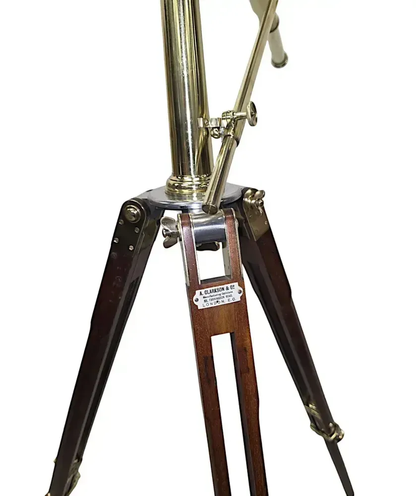 A Fabulous Early 20th Century Brass Telescope By Clarkson, London photo vinterior