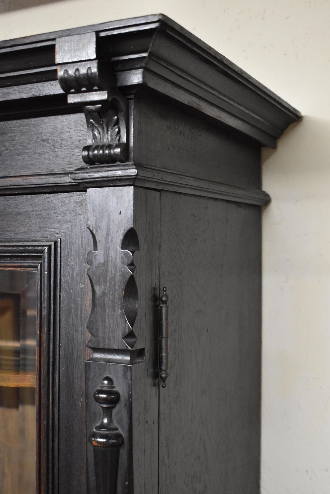19th Century Antique Ebonised Oak Glazed Gun Cabinet   Display Bookcase photo buy