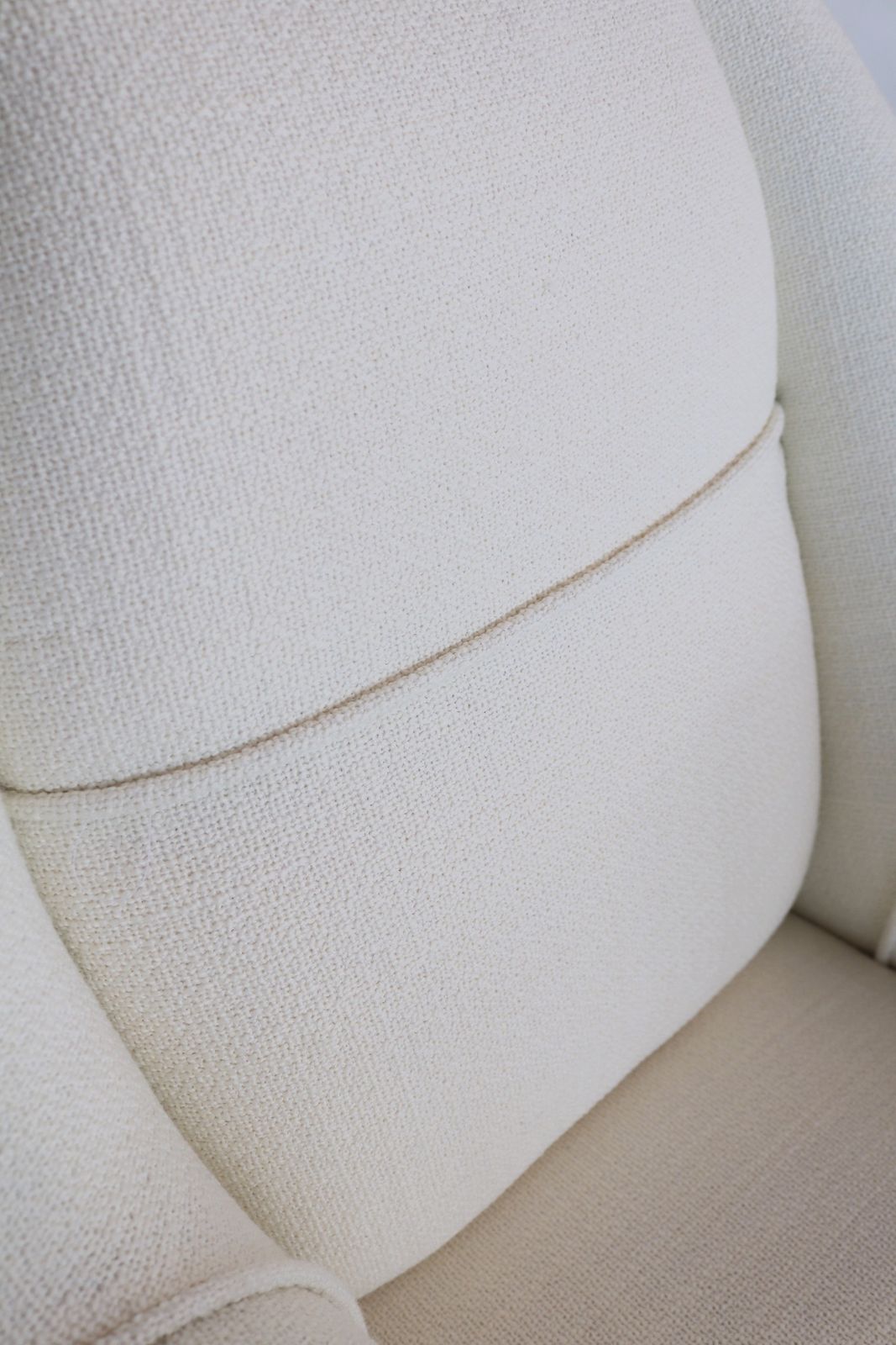 1980.0 Italian Midcentury Armchairs In Off White Upholstery And Brass Stiletto Feet, 1950s photo