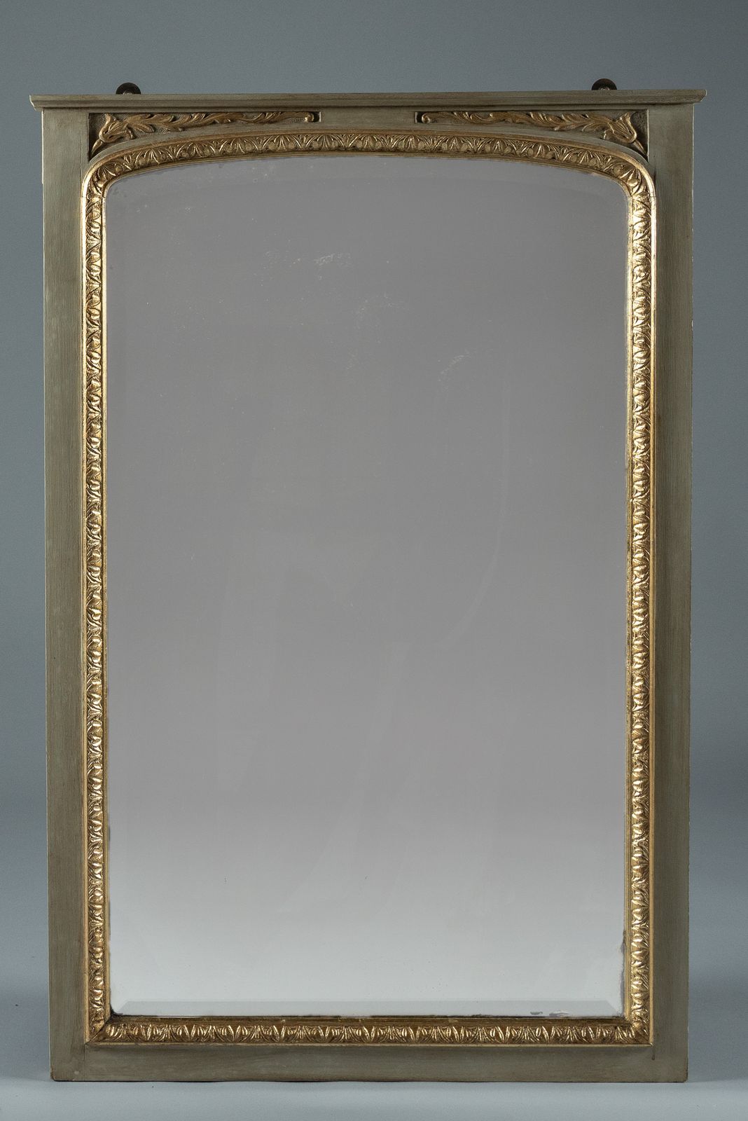 19th Century Victorian English Painted And Parcel   Gilt Overmantle Mirror