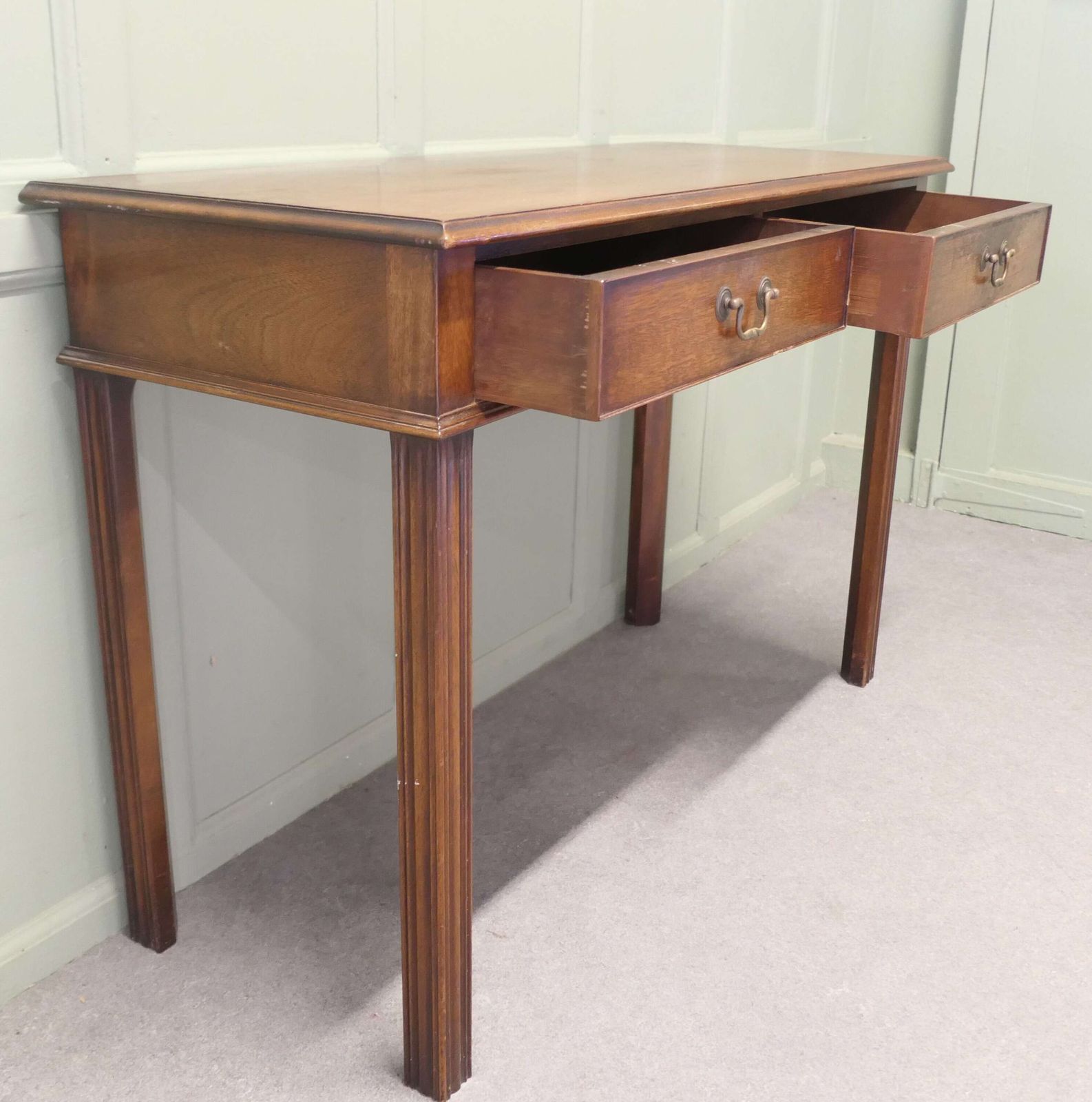 An Elegant 2 Drawer Writing Table Or Reception Desk photo for sale