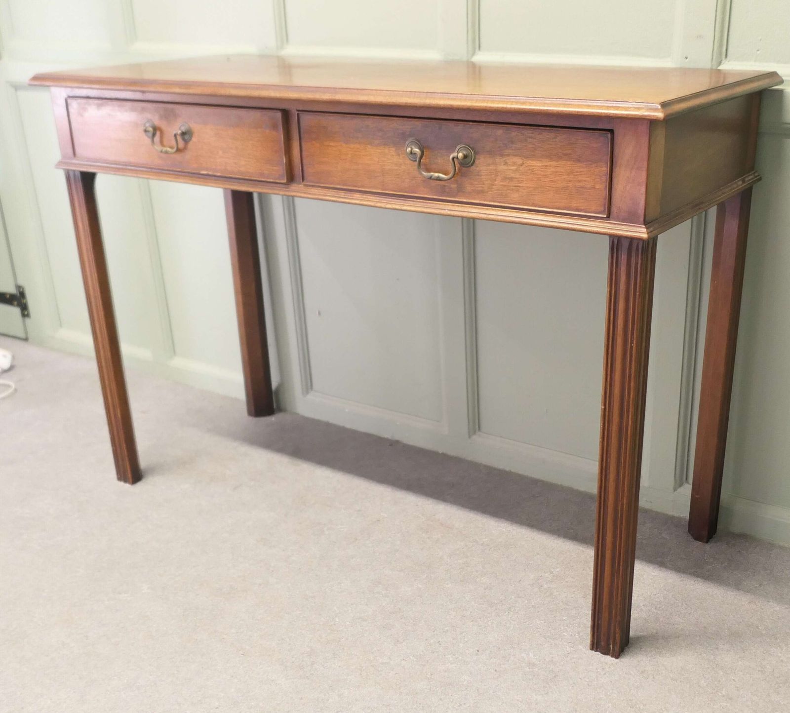 An Elegant 2 Drawer Writing Table Or Reception Desk photo vinterior