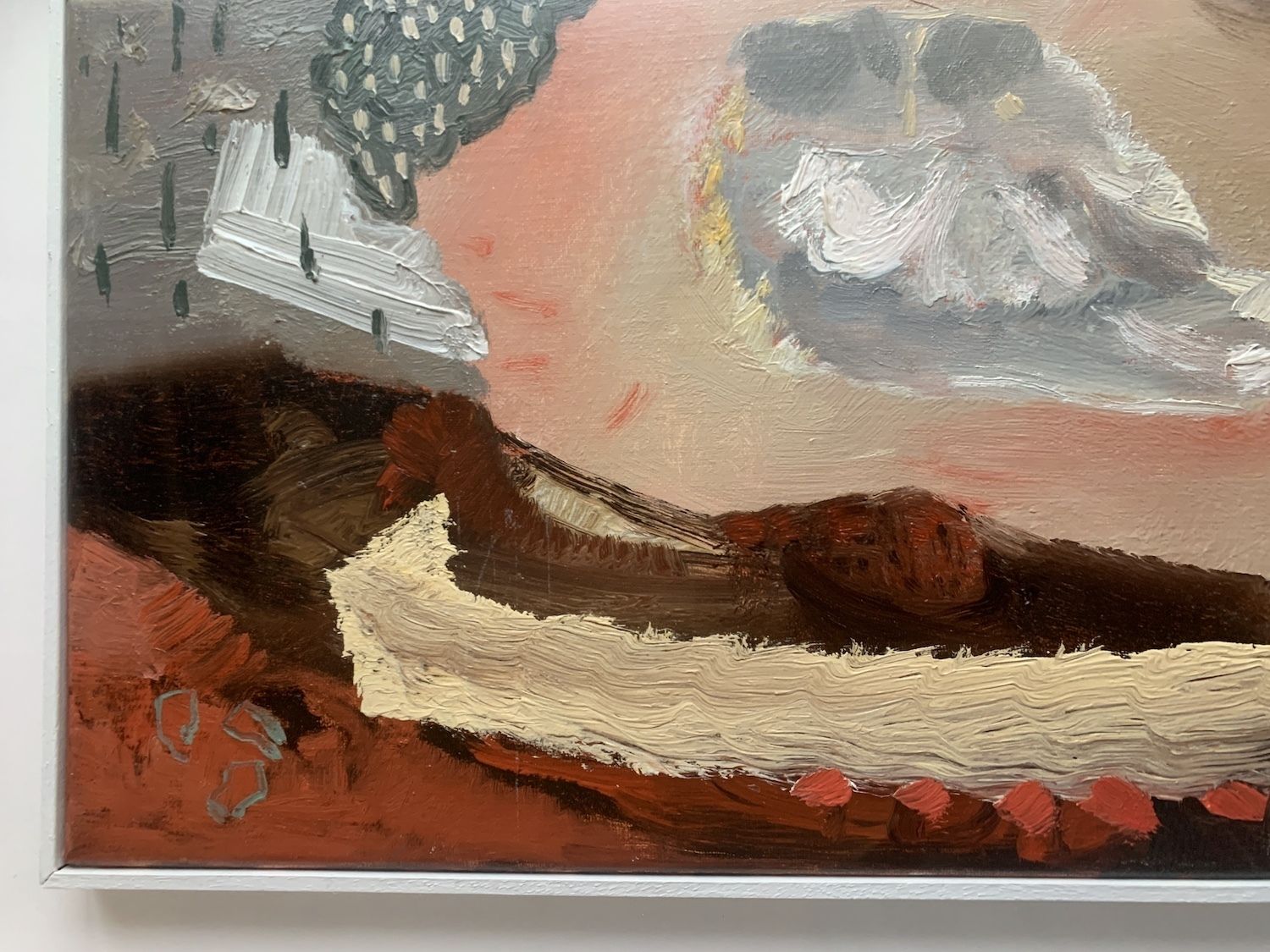 Maurice Cockrill Original Oil On Canvas Abstract Landscape Painting River Camal 1990s photo Art
