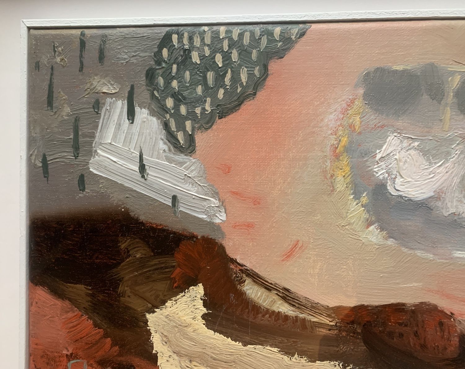 Maurice Cockrill Original Oil On Canvas Abstract Landscape Painting River Camal 1990s photo vinterior