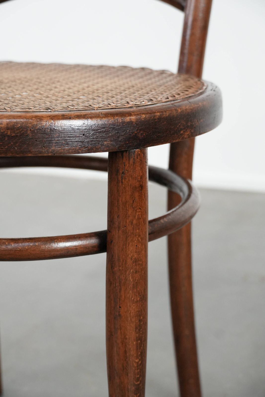 Furniture Beautiful Set Of 6 Wooden Vintage Bistro Chairs By Jacob & Josef Kohn Wien With Thatched Seat photo