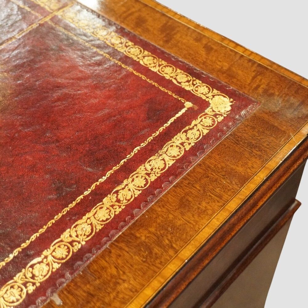 Edwardian Inlaid Mahogany Pedestal Desk photo buy