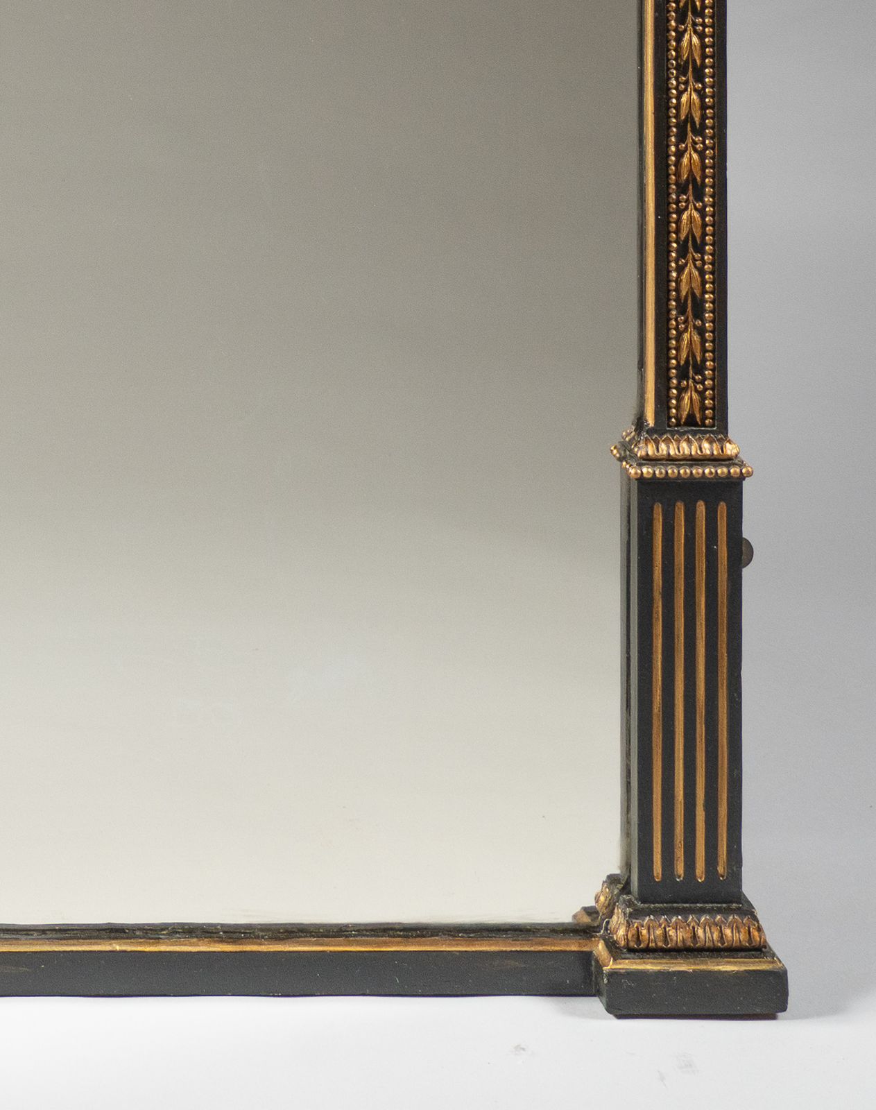 Large 19th Century Victorian English Ebonised And Gilt Overmantle Mirror photo furniture