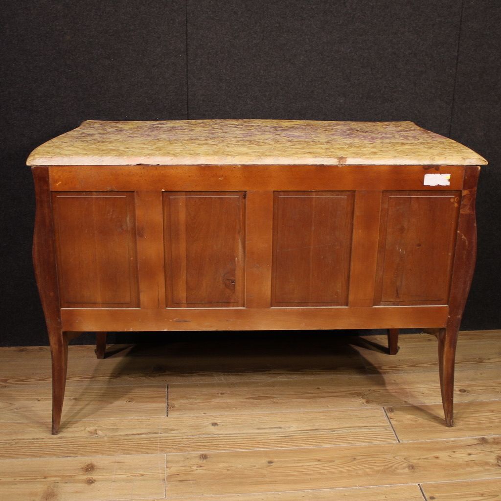 20th Century French Louis XV Style Inlaid Commode photo vintage