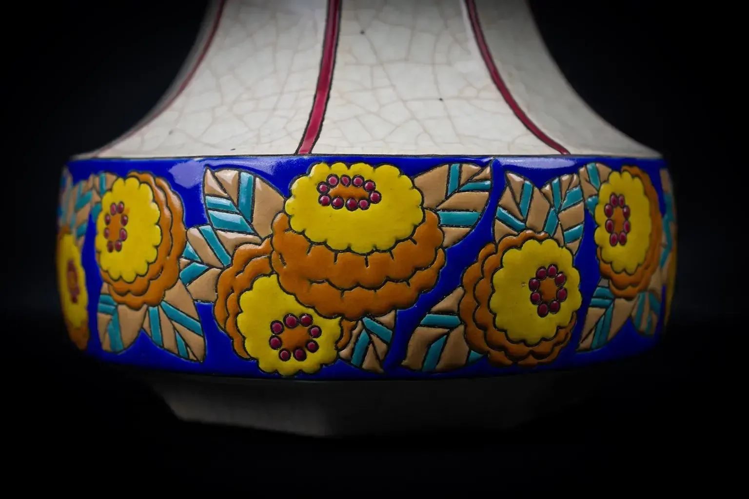 Vase toupie Art déco Longwy en émail cloisonné photo Décoration