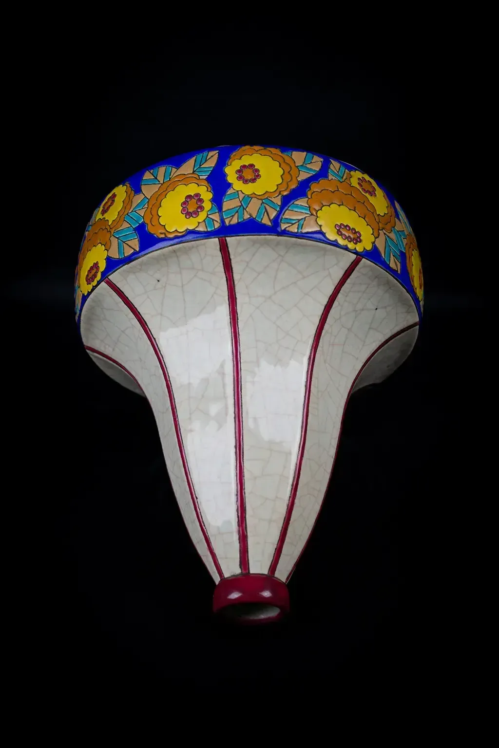photo for sale Vase toupie Art déco Longwy en émail cloisonné