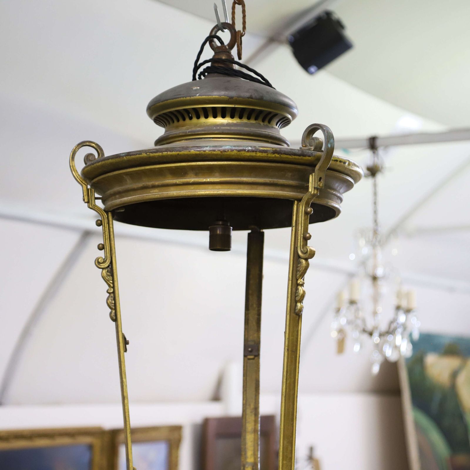 Pair Of French Street Lanterns Converted To Hanging Lanterns photo buy