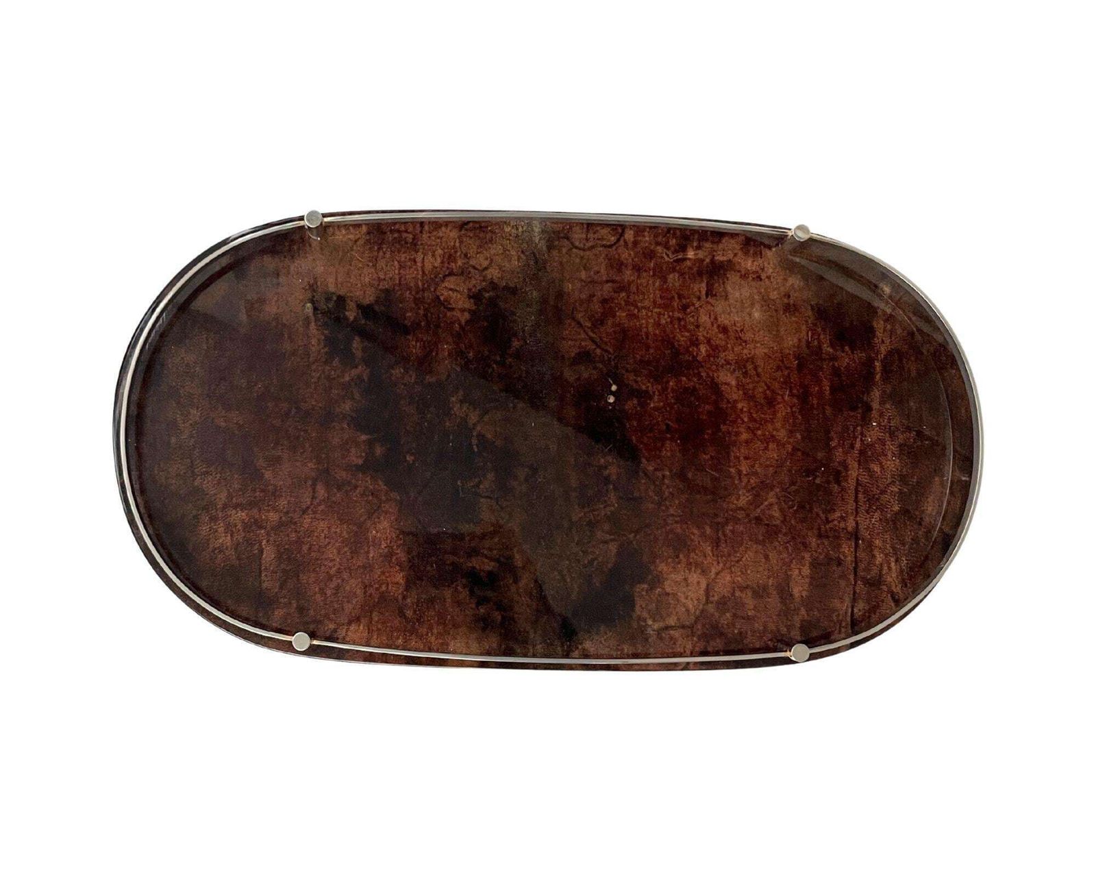 photo for sale Aldo Tura Barset | 4 Delig | Gelakt Geitenleer | Jaren 1930–1950