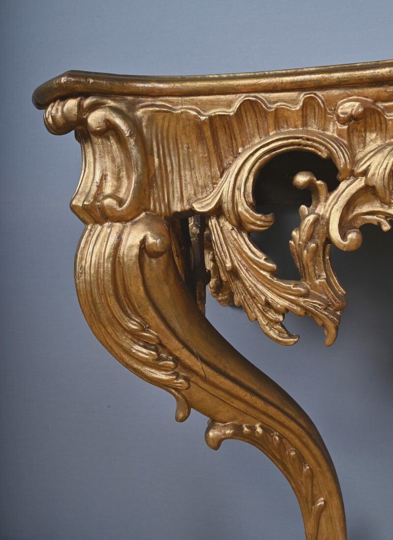 photo for sale Important Wall Lamp Console In Golden Wood, Louis XV – Style Mid 20th Century