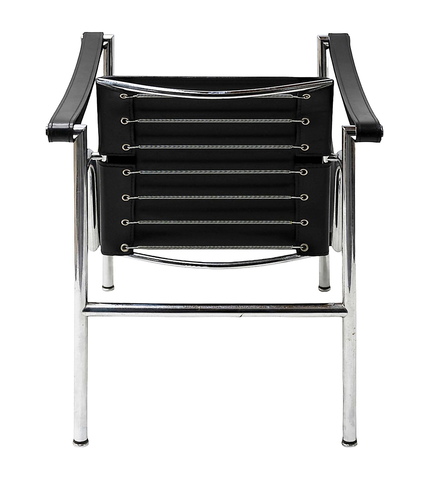 Black Leather Le Corbusier Chair Lc1  By Cassina photo 2440.0