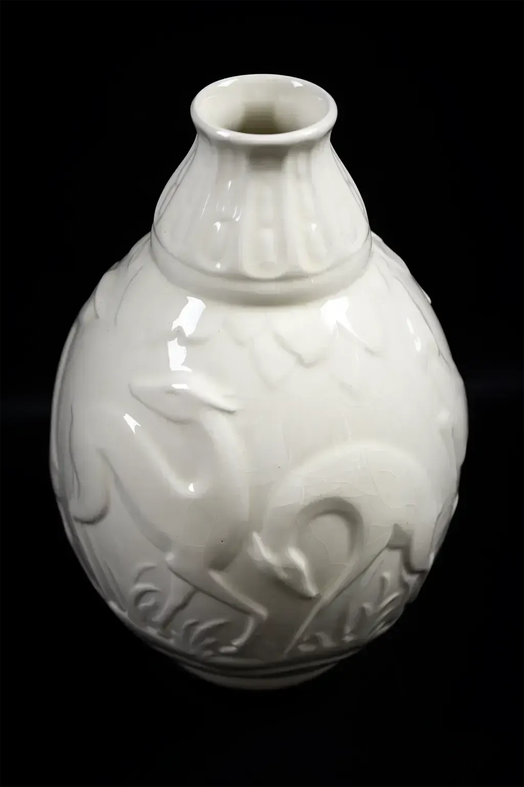 Vase Art déco aux six biches en faïence fine - Boch Frères La Louvière photo buy