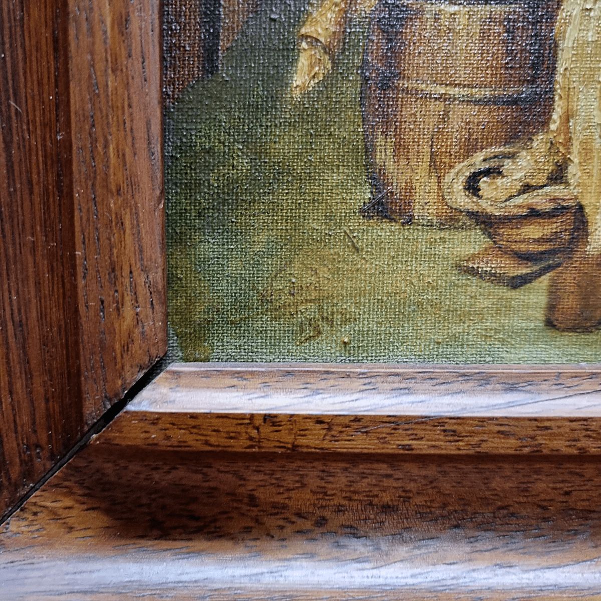 Painting With Genre Piece After Adriaen Brouwer, 1940s photo for sale