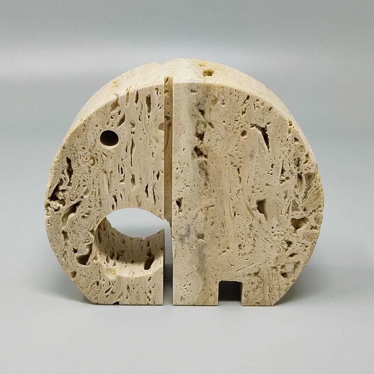 1970s Original Travertine Elephant Sculpture By Enzo Mari For F.Lli Mannelli photo for sale