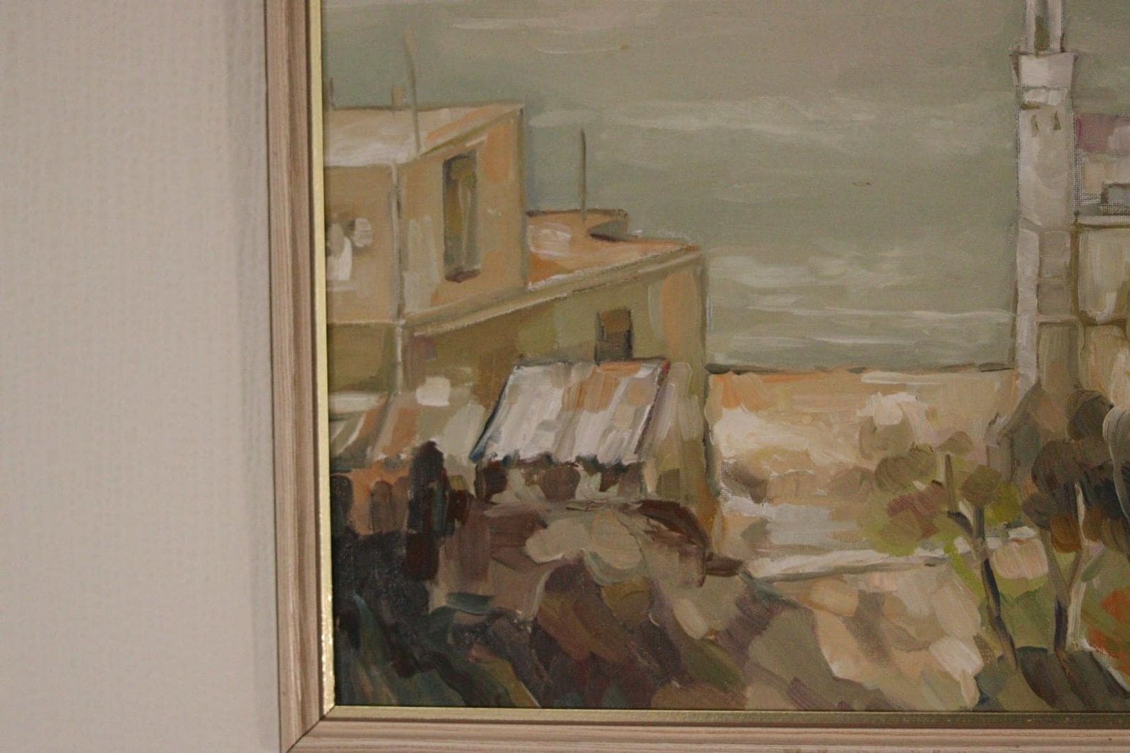 Art Original European Oil On Canvas – “By The Sea” By A. Vasilesck – Vintage & Dated 1990, Framed  44 × 36 Cm (17.3" × 14.2") photo