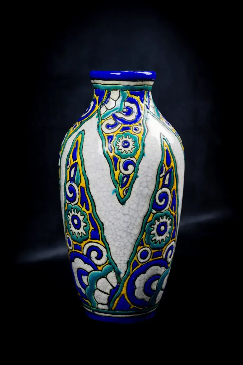 Vase en faïence craquelée par Charles Catteau (D.1101) photo buy