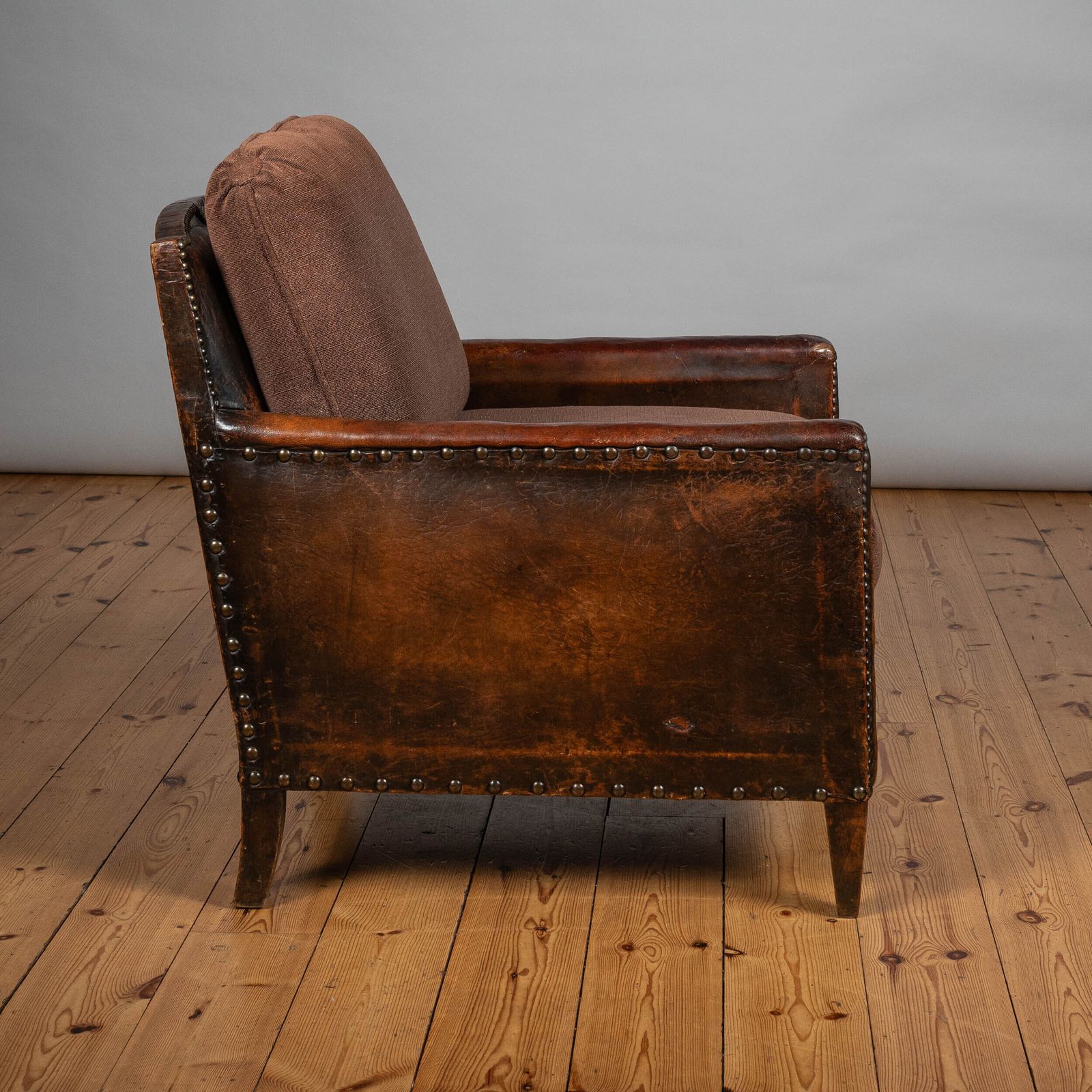 1930 Art Deco French Leather Club Armchair photo furniture